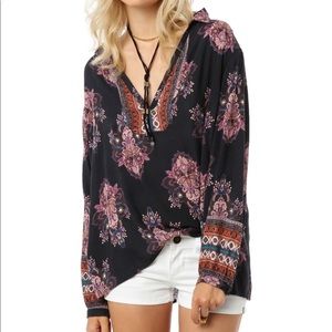 O’Neill Tawny Print Peasant Top